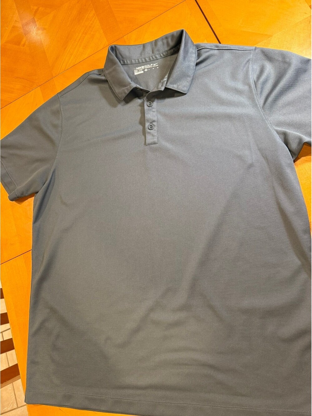 Nike Dri-FIT DEN Polo Shirt Gray Short Sleeve Golf Men's XL Embroidered Logo
